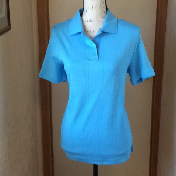 KIM ROGERS BLUE TOP SPANDEX - Picture 1 of 5